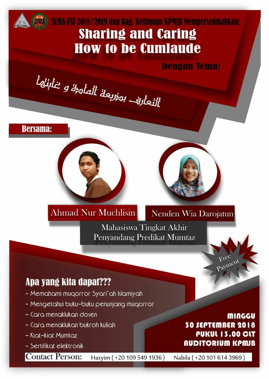 Seminar Interaktif: Sharing & Caring How to Get Cumlaude